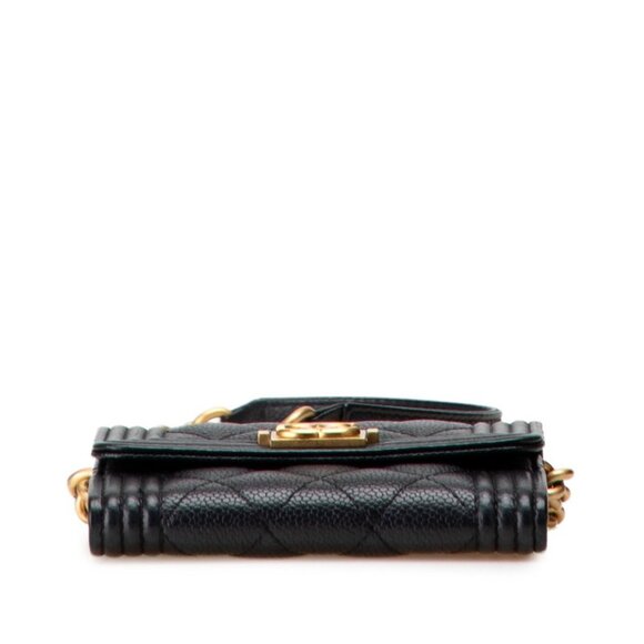 CHANEL Black Caviar Leather Logo Wallet - Picture 3 of 9